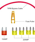 Fuel Pump Bypass Cable For Dodge Ram 1500 2500 3500 Jeep Chrysler VW 2007-2016, 14AWG Wire, 20 Amp Fuse Holder, TIPM relay bypass