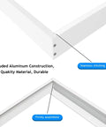 2x4 LED Flat Panel Surface Mount Kit With Aluminum White Frame And Mounting Screws, showing seamless stitching and assembly detail