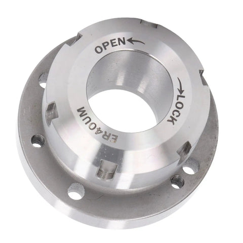 Heavy Duty ER40 Collet Chuck Carbon Steel 80mm Diameter Clamping Adapter for CNC Milling and Lathe Machines, close-up view.