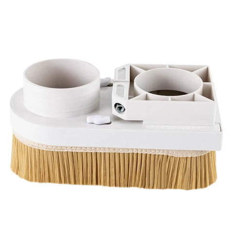 80Mm Spindle Dust Shoe For CNC Routers With Nylon Bristle Brush Universal Dust Cover, close-up of ABS base and nylon bristles