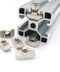 100 Pieces M3 T Slot Nuts Hammer Head Fasteners For 3030 Aluminum Profiles with carbon steel construction and easy installation shown.