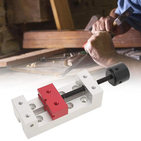 2 Inch Drill Press Vise Mini Bench Vice Clamp Flat Clamp For Tabletop Workbench with carpenter in background