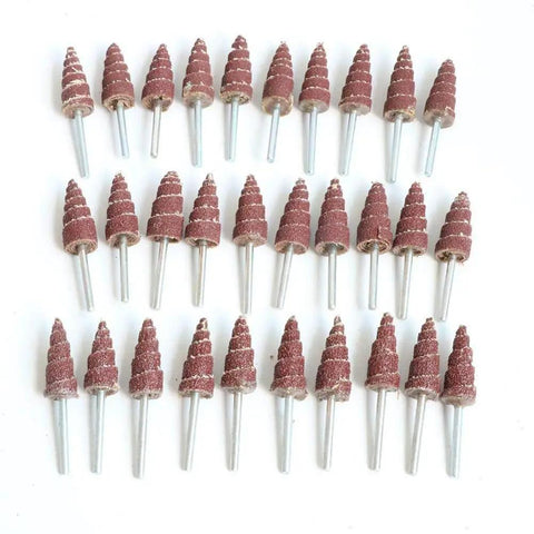 Pro Grade Flap Wheel Grinders With 10mm And 12mm Shank Cones for sanding wood and metal, 80-320 grit, set of 24.