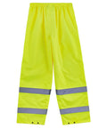 High Visibility Reflective Rain Pants Lime Large for Over Boots Lightweight Waterproof ANSI Compliant Gear with Fully Taped Seams and Snap Cuffs GloWear 8916