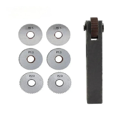 Beefy Single Wheel Straight Knurling Tool Set 7 Piece Lathe Knurling Tools With 0.5 1.5 And 2mm Pitch For Metalwork Durable Hard Alloy Embossing