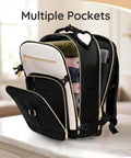 Carry On Travel Backpack With Shoe Compartment And Luggage Tag, TSA Approved Personal Item Bag For Women And Teens, multiple pockets