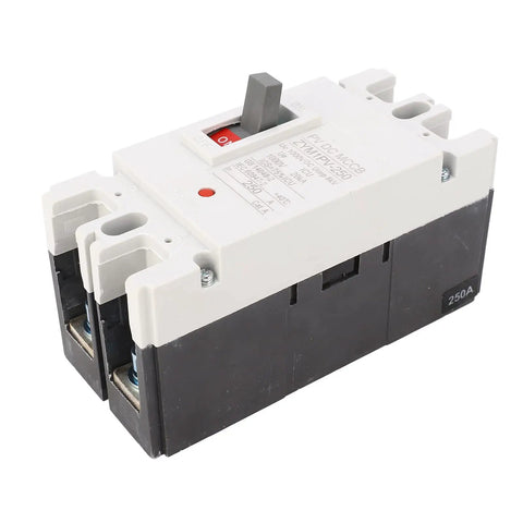 Two Pole DC Miniature Circuit Breaker 1000V 250A Molded Case Switch, 20kA breaking capacity, thermosetting material, side view