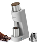Top Tier Single Dose Coffee Grinder Built For Killer Extraction with stainless steel burrs and magnetic dosing cup.