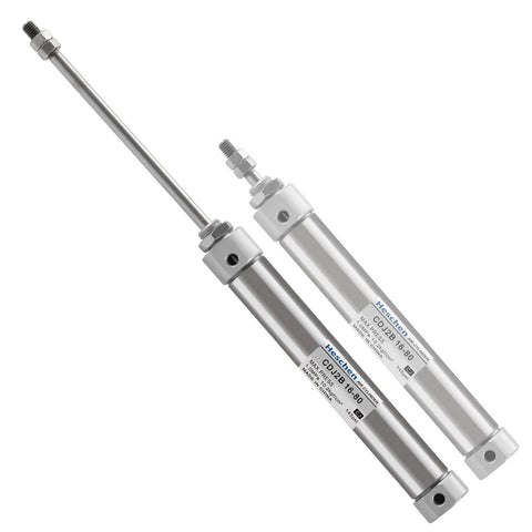 Slim Stainless Steel Air Pneumatic Cylinder CDJ2B 16 80 With M5 Port, showing double-acting single rod, 16mm bore, 80mm stroke