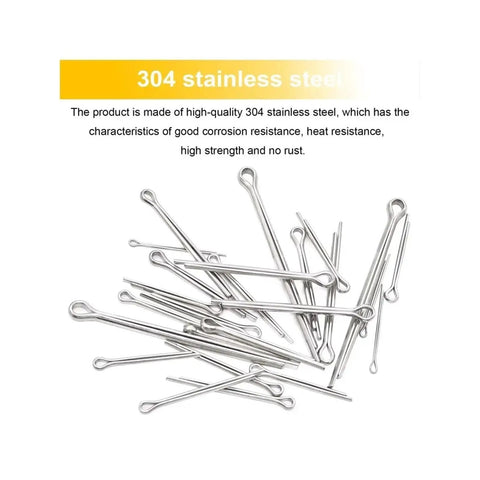 Pro Grade Heavy Duty Cotter Pins Split Pin Kit 2 3 4 Size Set 480 Pcs Total R Clip Hairpin Style Fasteners stainless steel