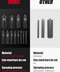 Comparison of one-inch wet diamond core drill bits; ours uses diamond and metal powder, others use plain diamond.