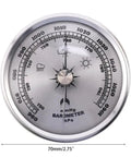 High Precision Indoor Barometer For Home Weather Tracking And Fishing Prep showing easy read dial gauge in sleek silver finish