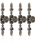 Four Pack Vintage Style Door Knob Back Plates And Cabinet Drawer Pulls For Home Furniture Dressers Closets Wardrobes With Screws Green Bronze Finish Built For Long Lasting Use