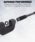 10 Ton Brake Anchor Pin Press Kit For Class 6 8 Semi Trucks And Trailers, Pro Grade Pin And Bushing Removal For Freightliner Kenworth Peterbilt Mack Volvo S Cam Brake Systems, Universal Tool To Slash Downtime component with hex driver