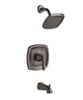 Edgemere Bath And Shower Trim Kit In Legacy Bronze With A Solid 2.5 GPM Flow, All Metal Build, ADA Compliant, Hot Limit Safety Stop