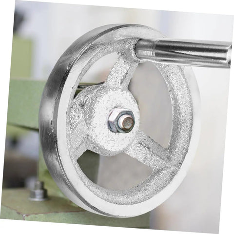 Two Piece Beefy Carbon Steel Lathe Hand Wheel Replacement With Chrome Plated Handle Durable Metal Handwheel for secure installation