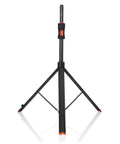 Deluxe Piston Assist Speaker Stands Set With Carry Bag Twin Tripod Auto Height Lift Up To 40 Lbs Cam Lock Secure Height Third Leg