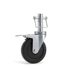 Plug And Play 5 Inch Scaffold Caster Set Four Pack With One Inch Round Stem and Three Point Five Inch Deep Bore featuring tough hard rubber wheels.