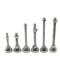 Heavy Duty Adjustable Furniture Leveler Pads Rock Solid Anti Vibration Base Supports Knock Out Floor Wobbles Quick Height Adjust Lock It Down Tight M10 Thread Stabilizer For Home And Workshop Gear set of six stainless steel leveler pads