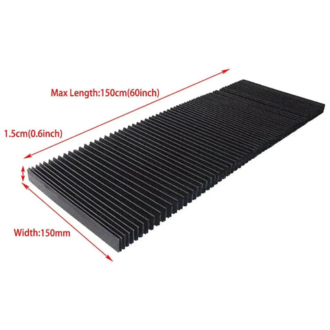 Flexible CNC Dust Guard For Milling And Engraving Machines With Accordion Shield Fits 135 To 190 Mm Blocks shown flat