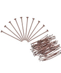 200Pcs Flat Head Pins For Jewelry Making 60Mm Brass Red Copper Head Pins 20 Gauge Beading Supplies For Earring Bracelet Necklace Craft DIY Projects And Bead Stringing, arranged and piled