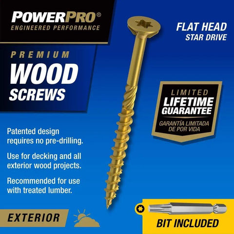 Premium Exterior Wood Deck Screws Size 10 By 6 Inch Bronze Finish All Purpose Outdoor Deck Fasteners With Self Starting Tip And T25 Bit Included 162 Piece Pack For Superior Durability