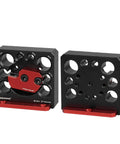 Compact Dowel Cutter Plate With Indexable Carbide Inserts For Drills Eight Imperial Holes From Five Sixteenths To Three Quarters Of An Inch In One Sixteenth Inch Increments Pro Grade Sleek Dowel Maker For Smoother Cuts, two plates with red and black finish