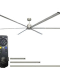 Heavy Duty Workhorse 120 Inch HVLS Industrial Ceiling Fan With Remote Delivers 28,000 CFM For Large Spaces Like Warehouses, Gyms, Barns