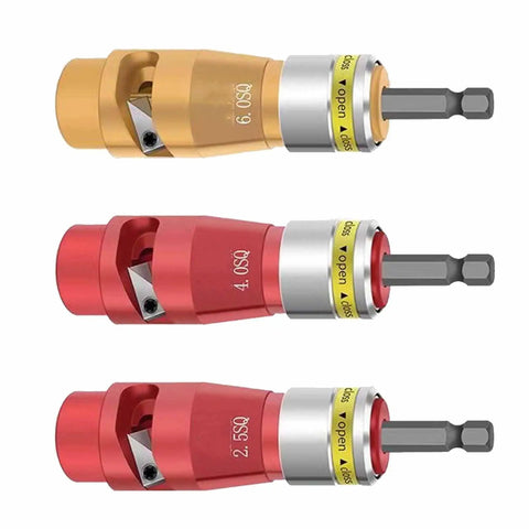 Rugged Aluminum Alloy Electric Wire Stripper And Twist Splicer Fits Standard Power Drills for small to medium gauge wires in three sizes.