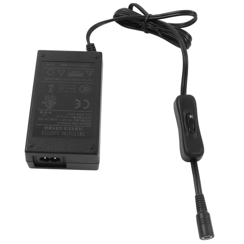 BTSEURY 12VDC Micro Lathe Machine US plug power adapter with switch and cord for corded operation.
