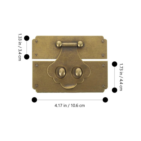 Vintage Brass Hasp Latch Buckle for Jewelry Boxes and Retro Wooden Cases with a beefy yet sleek gold antique look