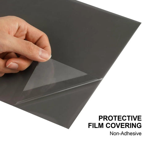 Hand peeling protective layer off Non Adhesive A4 Polarizing Film Sheets 7.8x11.8 Inch Polarized Filter for physics and photography.