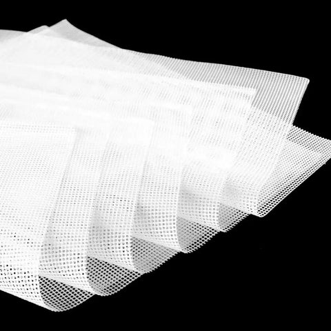 Six Pack Silicone Dehydrator Sheets Nonstick Reusable BPA Free Food Grade Mats 14 By 14 Inch 0.8mm Thick With 1x1mm Mesh Holes