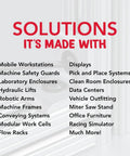 Text listing solutions using Centered Slide-In T-Nuts 10-32 For 10 Series Aluminum Extrusions.