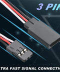 Close-up of 3-Pin plug from 9 Piece Servo Y Connector Kit With 3 Pin Plug Splitters, Male To Female Extension Cords for RC models