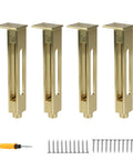 Built Different Heavy Duty Aluminum Desk Legs Featuring Adjustable Furniture Feet For Sofas Tables And Beds Crushes The Weight Perfectly in gold finish.
