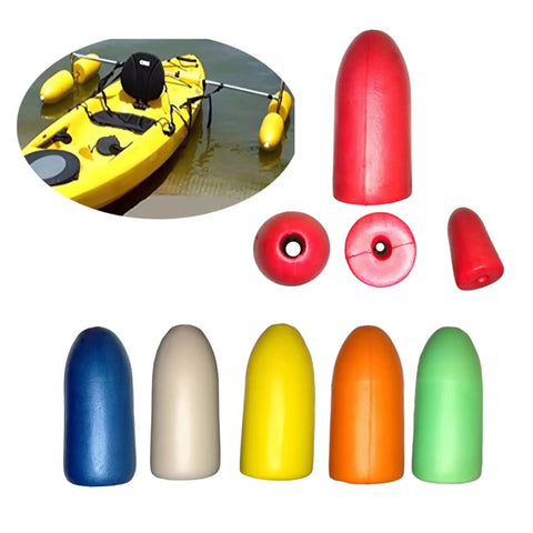 PVC Foam Canoe Outrigger Stabilizer Buoy for Boat Fishing, Yellow, 27 cm Length, 12 cm Diameter, displayed with other colors