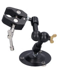 Pro Grade Soldering Clamp And Stand For Maintenance And Repair, Alloy Steel Welding Fixture With Rock Solid Holding And Adjustable Positioning, Compact Design For Precise Workbench Soldering, black adjustable clamp on base