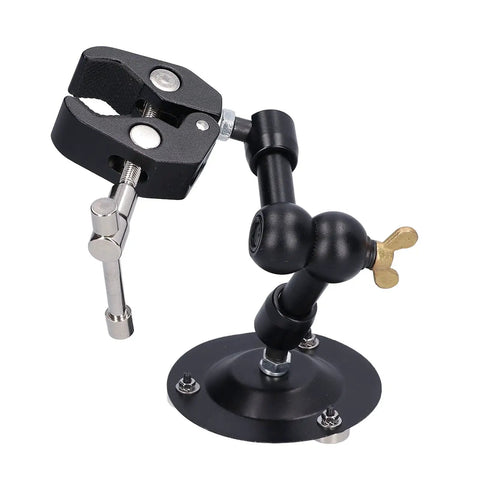 Pro Grade Soldering Clamp And Stand For Maintenance And Repair, Alloy Steel Welding Fixture With Rock Solid Holding And Adjustable Positioning, Compact Design For Precise Workbench Soldering, black adjustable clamp on base