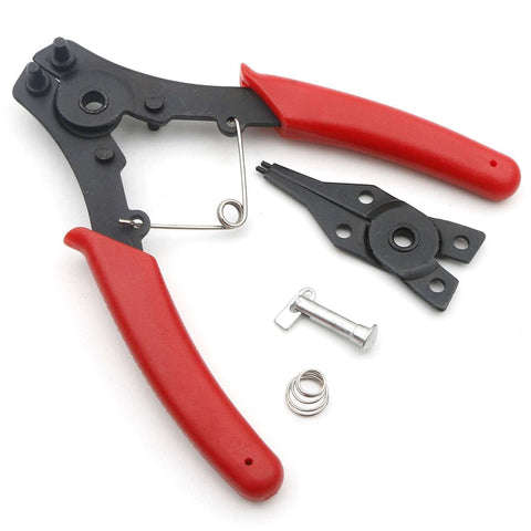 4 In 1 Snap Ring Pliers Set For Removing Retaining Clips Circlips And Snap Rings With Internal External Jaws, 5 Inch Handle