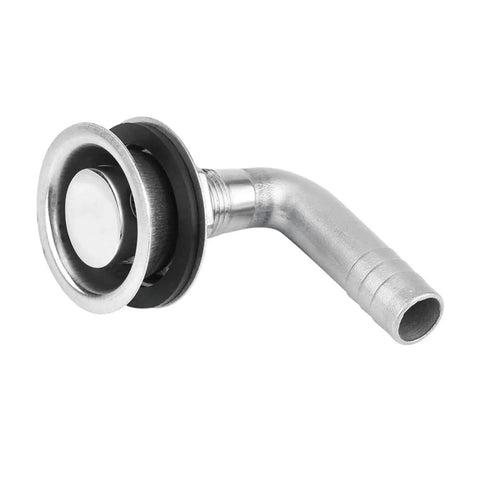 Boat Gas Tank Vent For 5/8 Inch Hose Made From Stainless Steel 316 Marine Grade, 90 Degree Thru-Hull Fuel Vent With Mounting Gasket, Hardware And Cap For Safe Marine Fuel Venting On Boats And Small Crafts