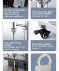 Heavy Duty Double Nozzle Pneumatic Piston Filler For Liquids And Thick Pastes No Sweat Workhorse Rig For Shampoo Lotion Honey And Daily Shop Runs 50 To 500 Ml components including stainless steel and anti-drip nozzle.