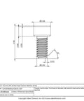 Professional Grade Hella Rugged Number Zero By Eighty Thread By One Eighth Inch Unf Socket Head Machine Screws Crafted From True Grade Two Titanium With Corrosion Free Saltwater Safe Polished Surface Pack Of Twenty Heavy Duty Fasteners technical drawing showing dimensions and specifications for 0-80 screws.