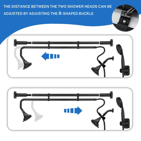 Dual Tandem Shower Heads For Couples With Handheld Sprayer Five Adjustable Spray Patterns Wall Mounted Shower System Upgrade Your Daily Routine To A Super Chill Duo Experience Now