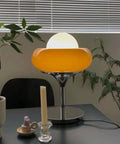 Egg Tart Desk Lamp With Cozy Warm Glow Nordic Style Japanese Table Lamp Creamy White Lampshade And Iron Base Eye Protection Night Light