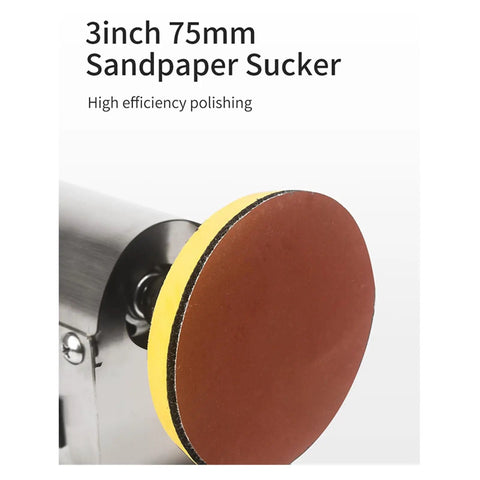 3-inch sandpaper attachment on Benchtop Jewelry Polisher With 7 Speed Levels And 4500 To 9000 RPM Heavy Duty Grinding Machine