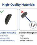Comparison of high-quality steel timing key vs ordinary timing key for Aluminum 212 Hemi Flywheel For Predator 212cc 224cc 60363 Engines Plus Honda GX160 GX200 Clones Go Kart Mini Bike Race Ready Component With Timing Key highlighting rust prevention and durability features.