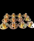 12-pack 1/4-20 Brad Hole Tee Nut For Wood Furniture, 3-hole iron plate T nut with zinc plated carbon steel round base, flange insert
