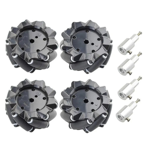80mm Mecanum Wheel Omni Directional Robot Car Kit With 6mm Hubs For Arduino Raspberry Pi Micro Bit And DIY STEM Projects Left Right Pair For Maker Friendly Plug And Play Mobility