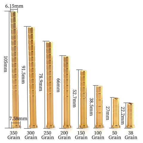 Brass Arrow Inserts 6.2mm.244 ID For Carbon Arrows With 8-32 Thread 50 100 150 Grain High FOC Precision Machined